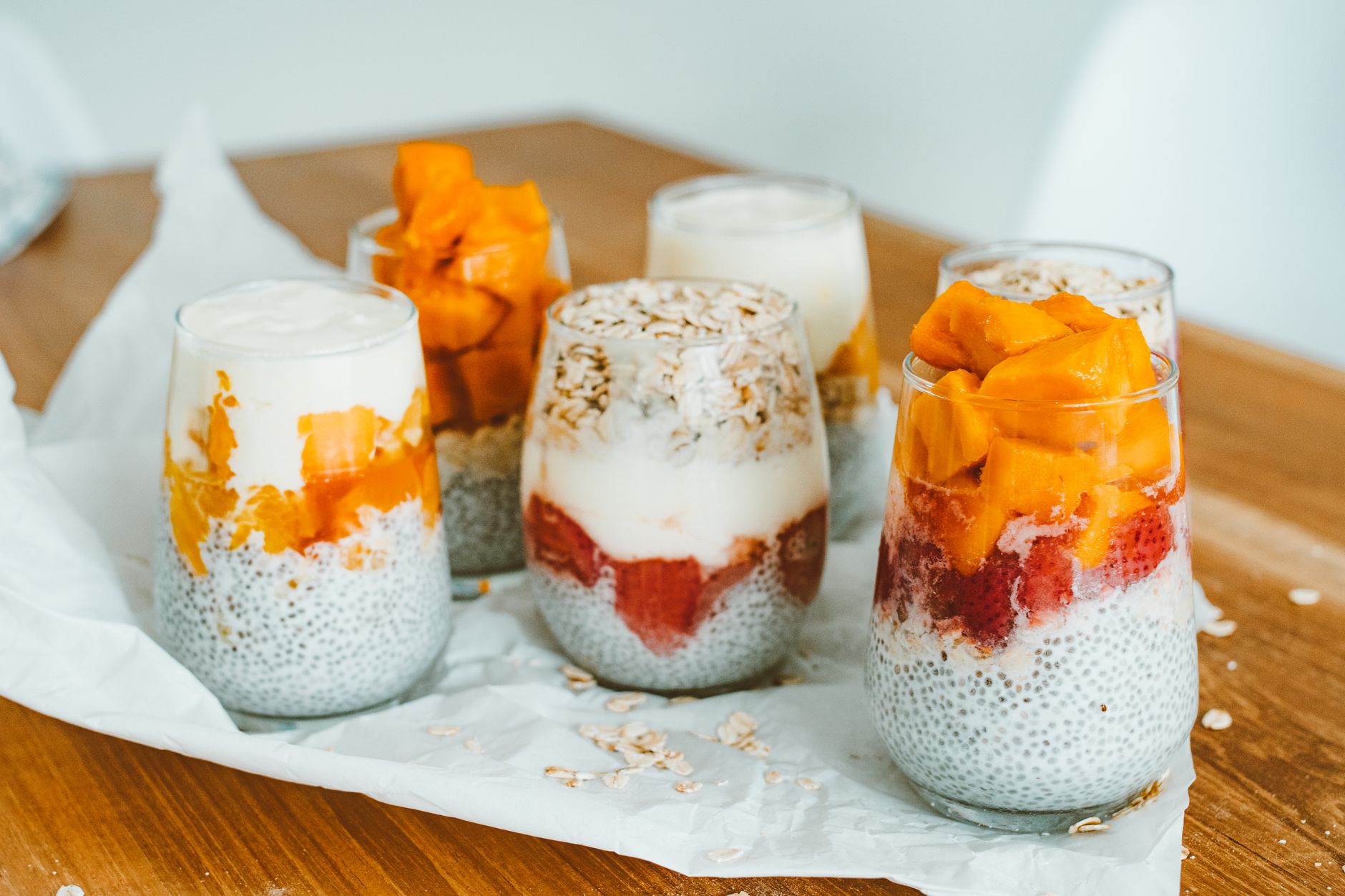 Overnight Oats with Fruit plated and ready to serve