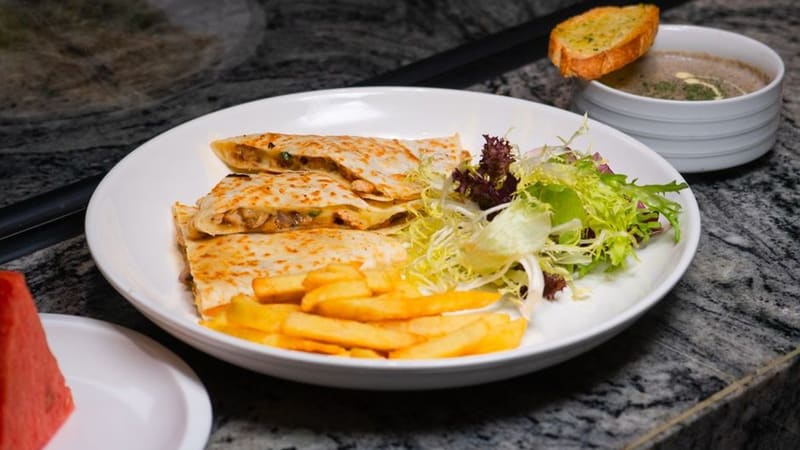 Chicken Quesadilla plated and ready to serve