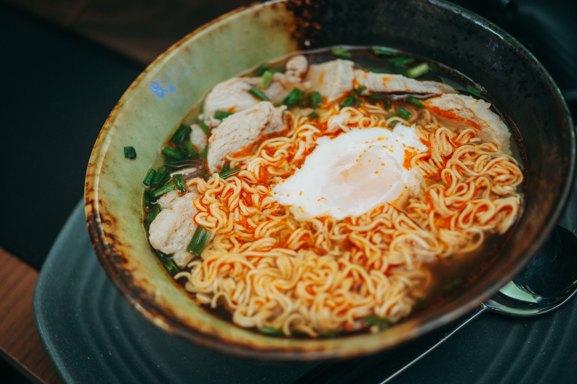 Roast Chicken Ramen plated and ready to serve