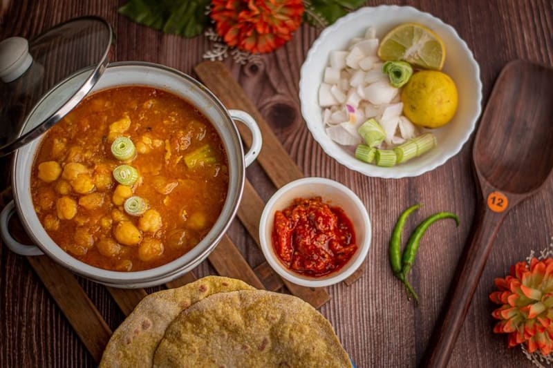 Chickpea Veggie Curry plated and ready to serve