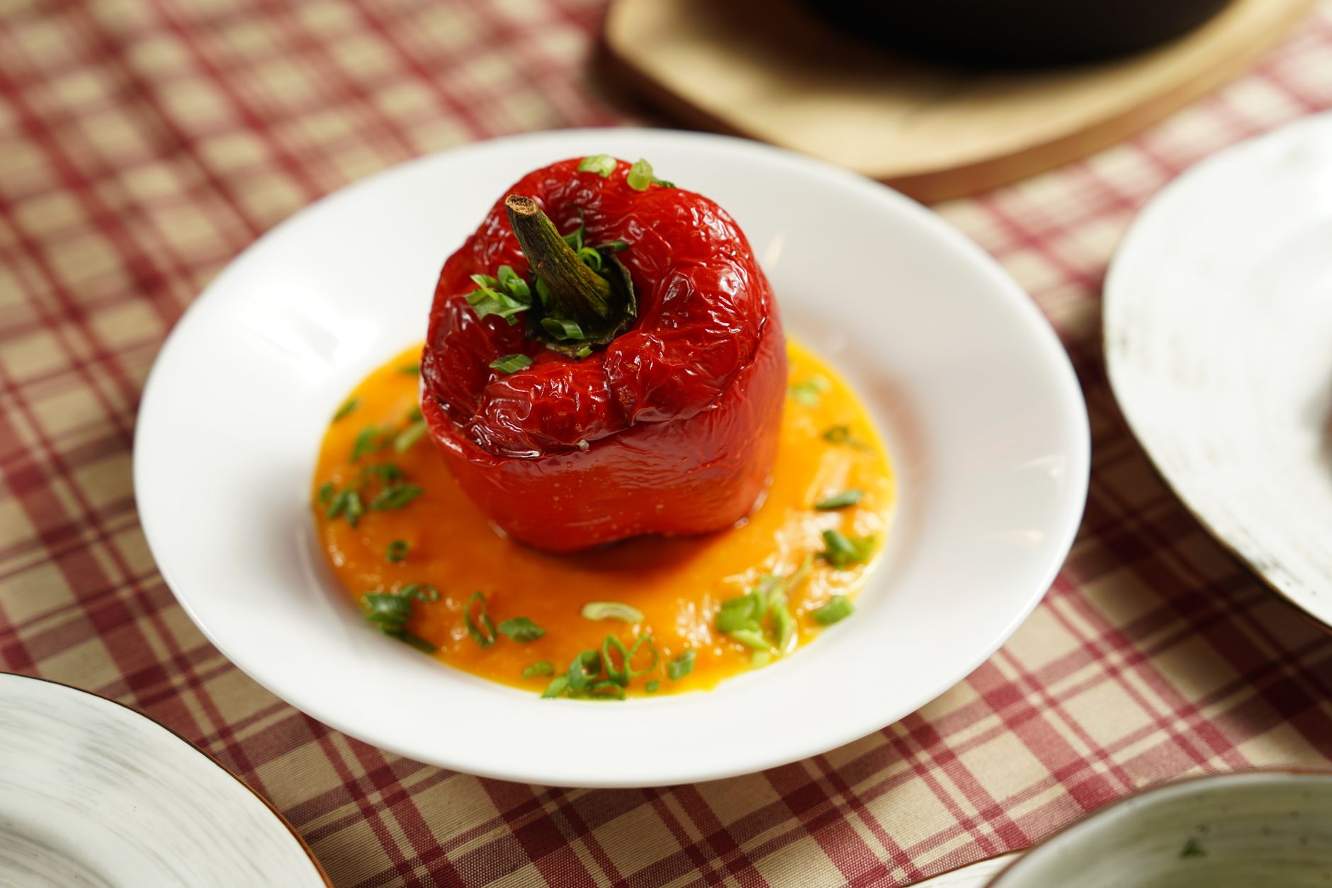 Stuffed Peppers plated and ready to serve
