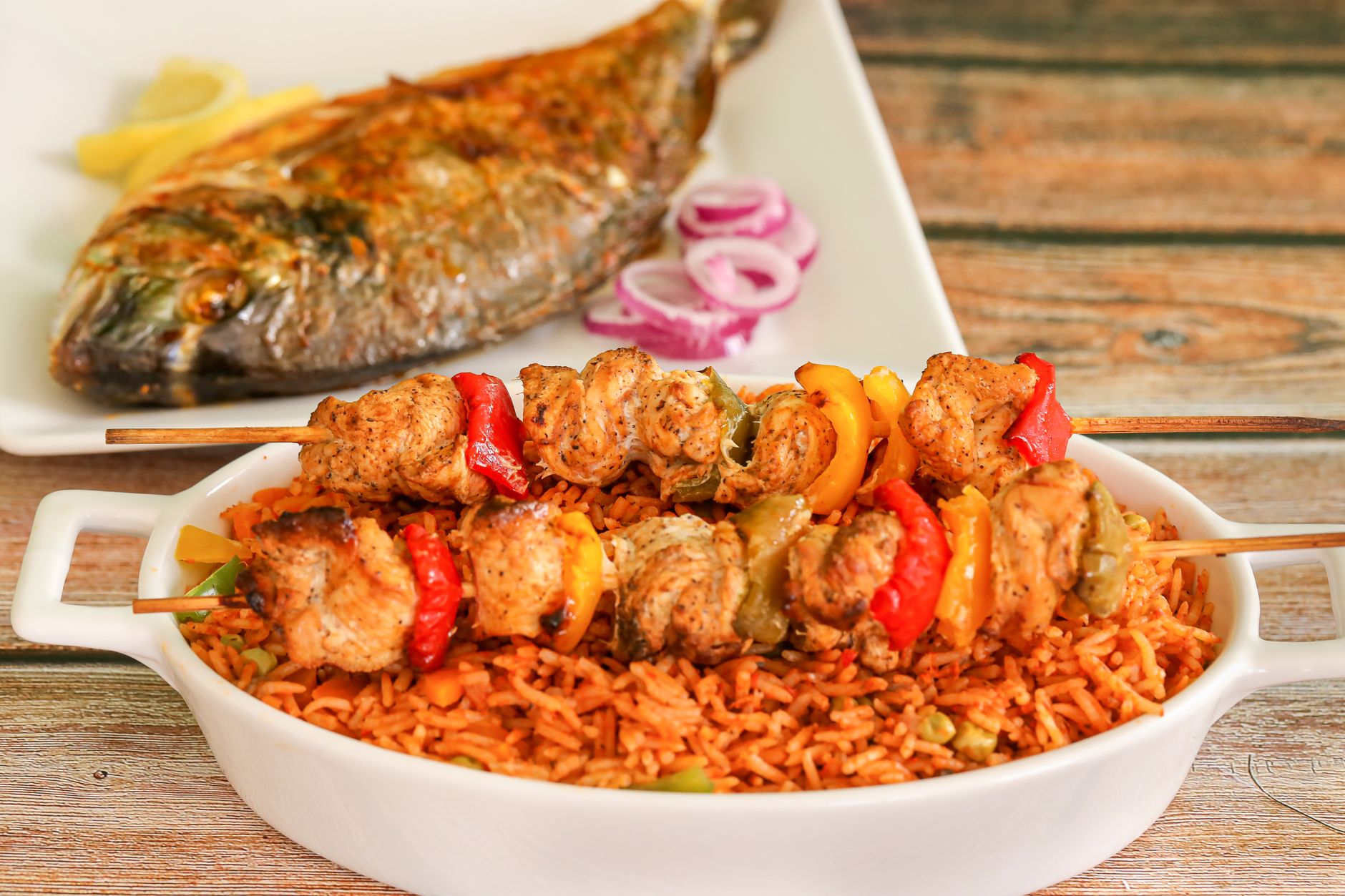 Nigerian Jollof Rice Remix plated and ready to serve