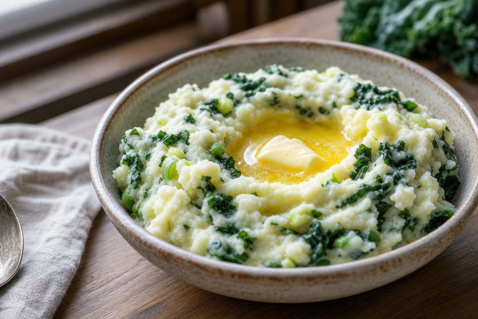 Irish Colcannon plated and ready to serve