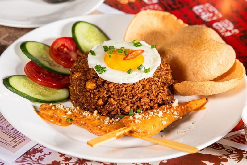 Malaysian Nasi Goreng plated and ready to serve