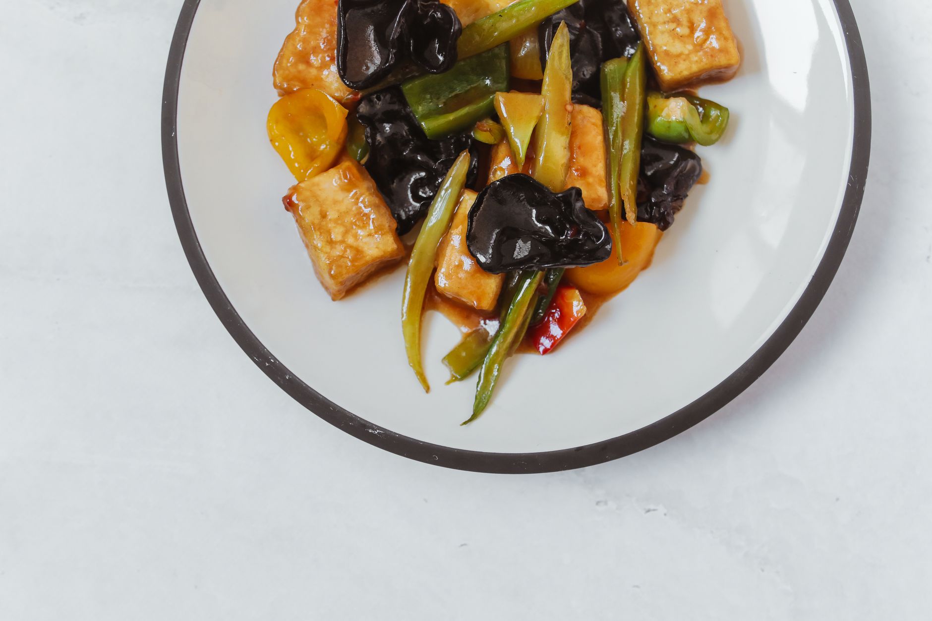 Tofu Stir-Fry plated and ready to serve
