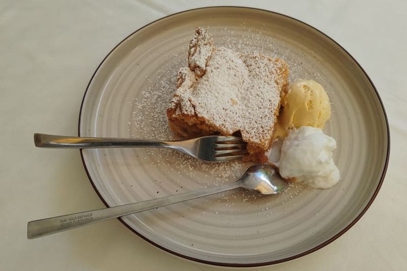 Apple Crisp plated and ready to serve