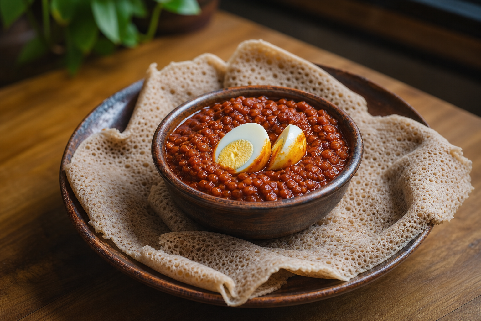 Ethiopian Misir Wat plated and ready to serve