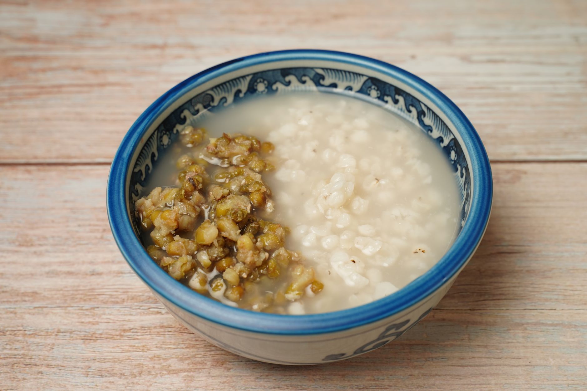Chinese Congee plated and ready to serve