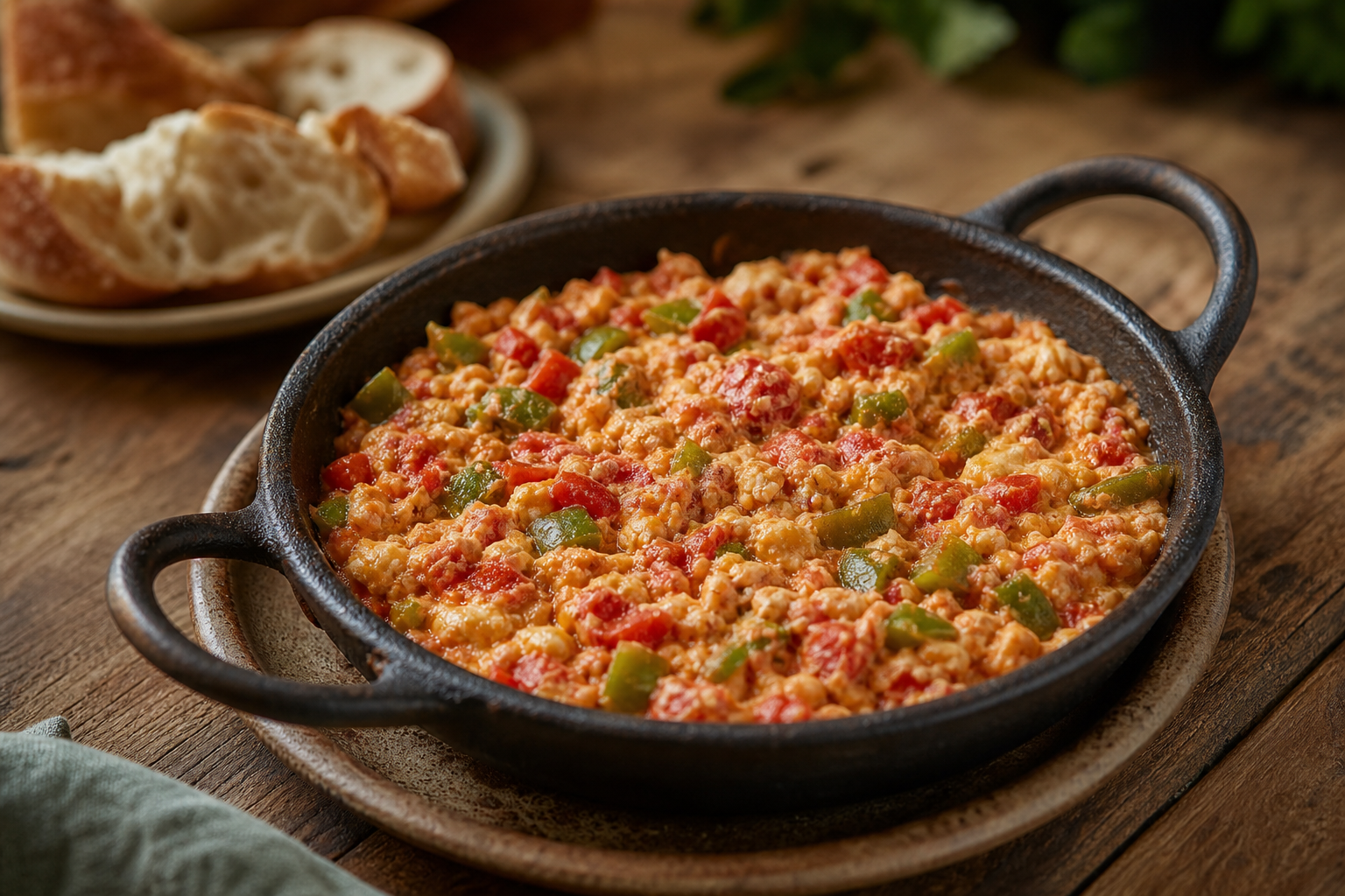 Turkish Menemen plated and ready to serve