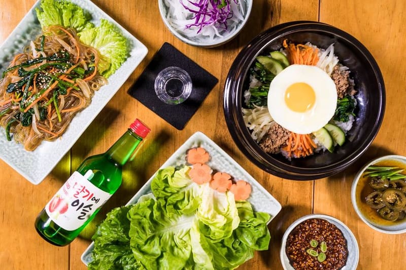 Korean Japchae plated and ready to serve