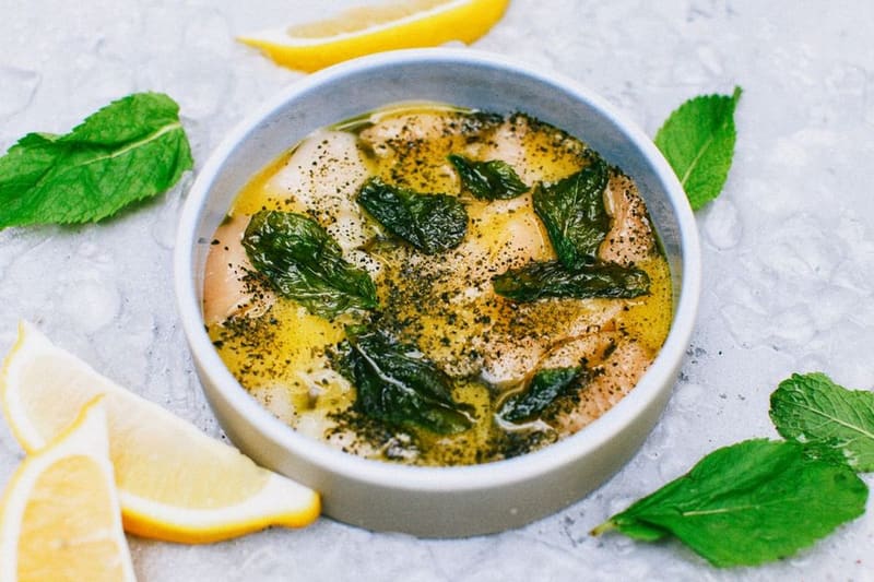 Greek Lemon Rice Soup plated and ready to serve