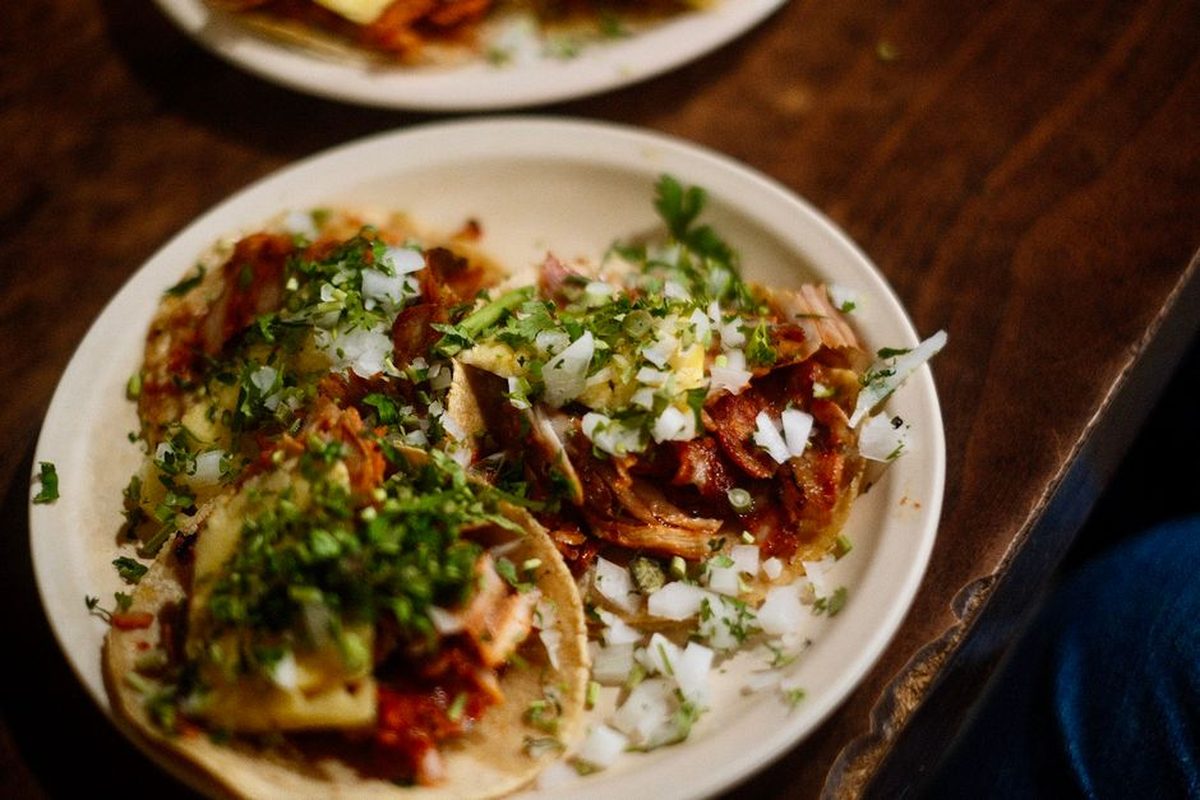 Mexican Tinga Tacos plated and ready to serve