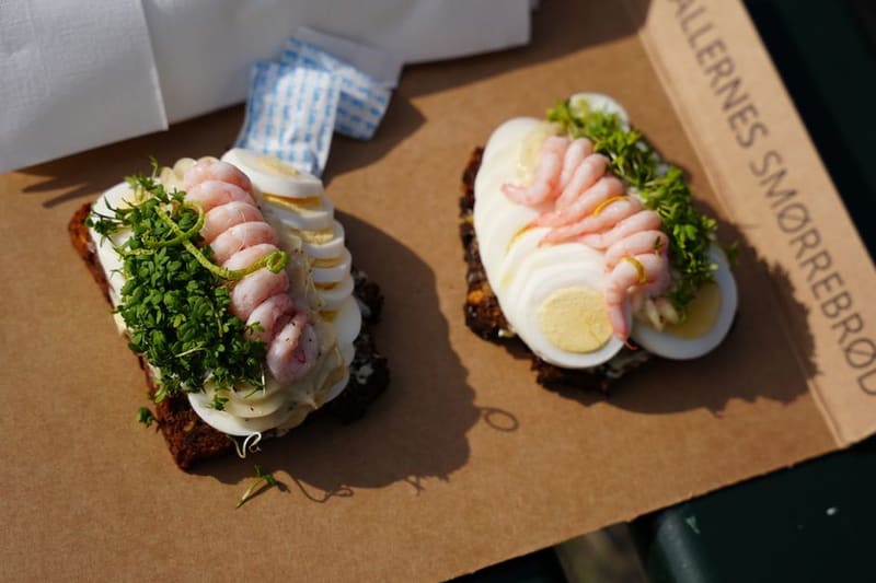 Danish Smørrebrød plated and ready to serve