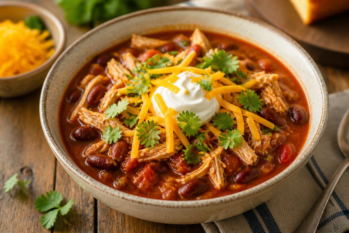 Leftover Turkey Chilli plated and ready to serve